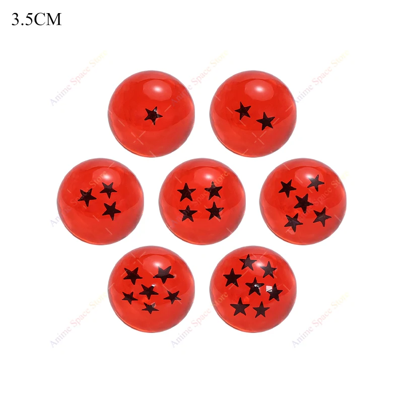 Figura de Dragon Ball Z, juego de bolas de cristal rojo de 7 estrellas, Shenron azul naranja, 3,5 cm, colección de bolas de cristal transparente, juguetes ornamentales