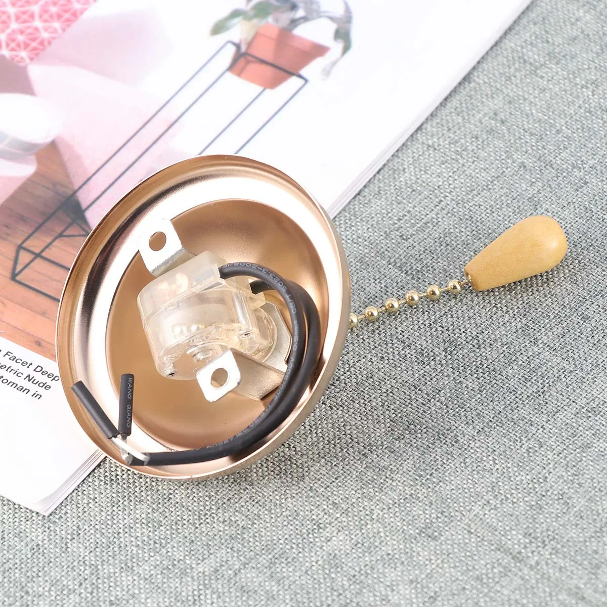 

Copper Style Ceiling Fan Pull Chain Set Light Rope Elegant Home Decor Durable Iron Material Light Ceiling Fan Pull Chain Set