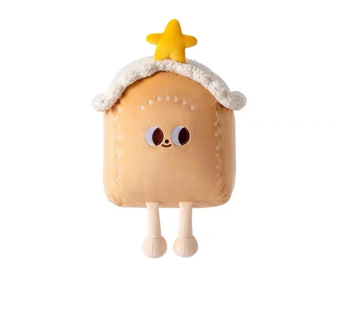 Cute xmas Gingerbread Man dundun Chicken Plush Baby Appease Doll Biscuits Man Pillow Cushion xmas Tree Toy Snowhouse Plush Gift