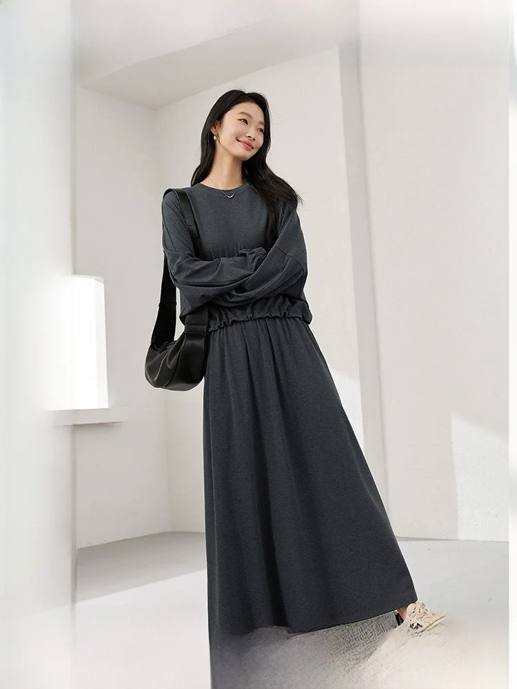 

Women's Knitted Set round Neck A-Line Skirt Two-Piece Spring Autumn New Style Casual Fashion Ensemble Spring 2026