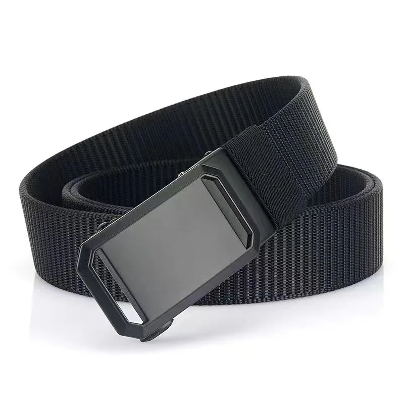 Nylon Belt Breathable Belts for Men Tactical Belt Automatic Buckle Belt Outdoor Korean Canvas Belt Student Trend Versatile Belt image 3