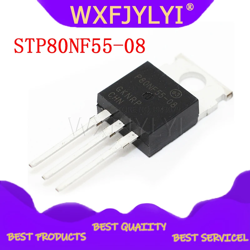 10pcs/lot STP80NF55-08 TO-220 P80NF55-08 MOSFET N-CH 55V 80A TO220 NPN P80NFSS-08