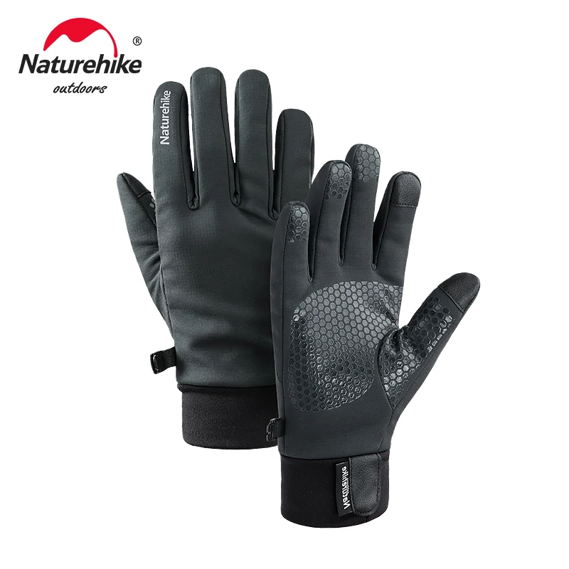 Naturehike GL05 Rękawiczki z ekranem dotykowym Jazda na rowerze Sport Zimowy ciepły polar Antypoślizgowe wodoodporne rękawice wędkarskie na zewnątrz
