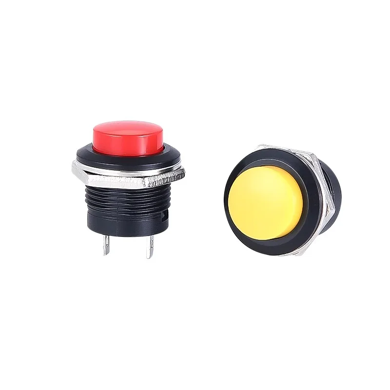 5PCS 16mm Momentary Push Button Switch R13-507 Momentary Round Switches BLACK RED GREEN WHITE BLUE YELLOW 6A/125VAC 3A/250VAC ﻿