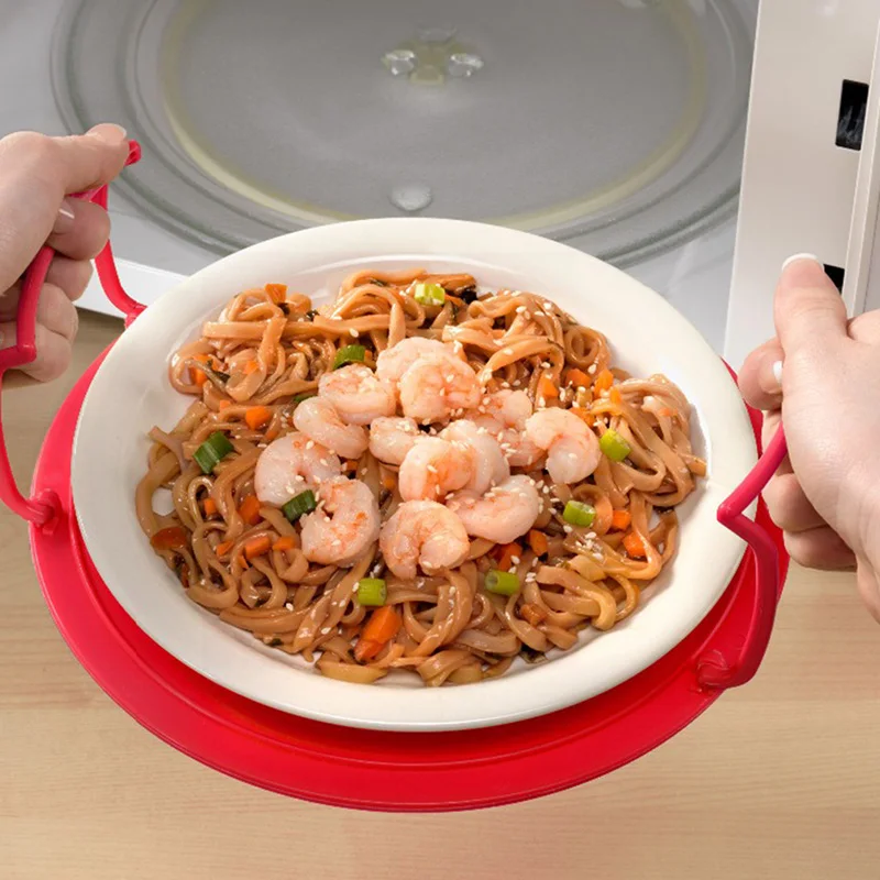 3 Colors Microwave Insert Plastic Stand Multifunction Kitchen Plate Rack Plastic Stacker Lid Cooling Rack Kitchen Tool