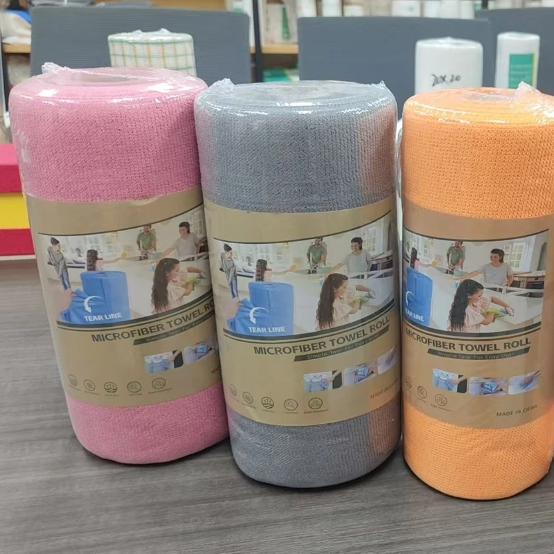 50 uds/rollo de toalla de microfibra, trapo de limpieza reutilizable, toallas de lavavajillas multiusos para vajilla doble