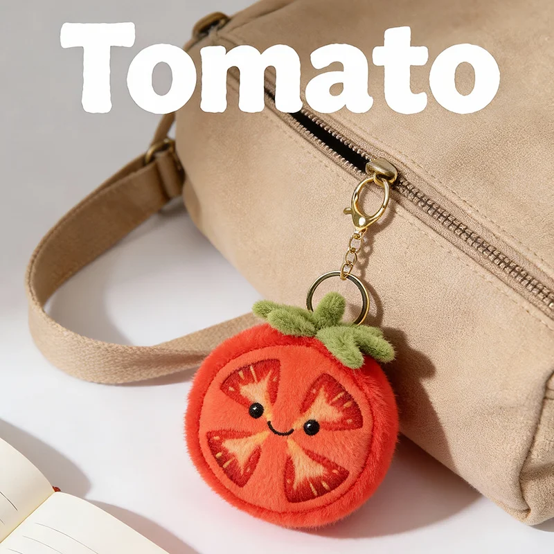 10cm Cute Health Hobbies Tomato Pendant Keychain Minimalist Style Vitamin C Vegetables And Fruits Tomato Enthusiast Collectible