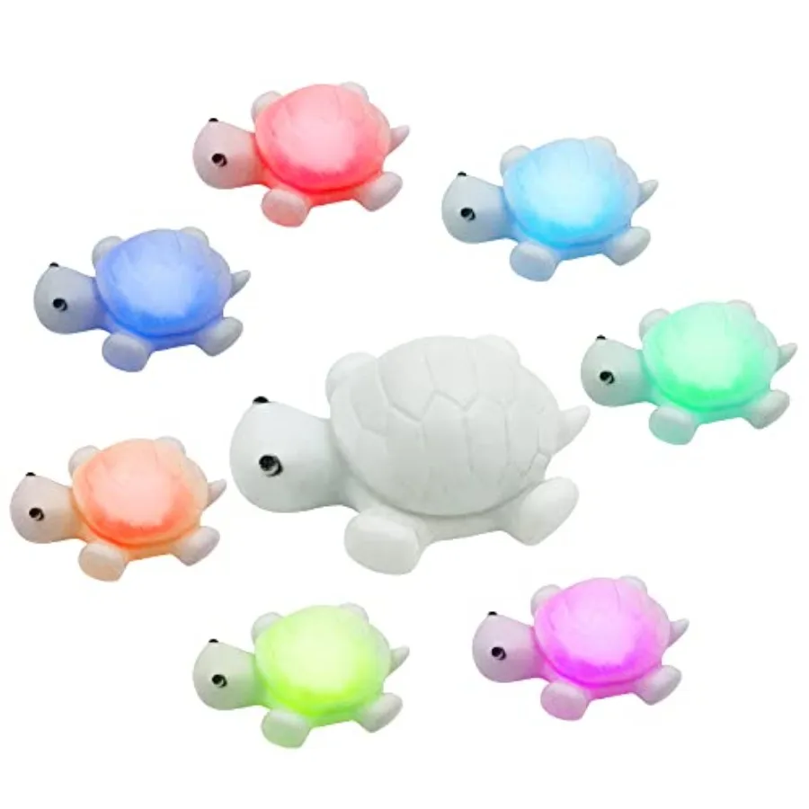 4 PCS Cute Turtle Night Lights, 7 Color Changing 3D LED Lamp for Room, Christmas Home Decor Gift