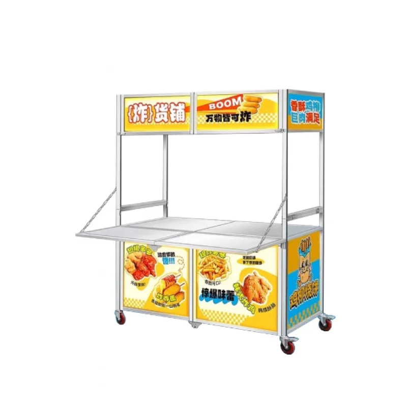 custom.Multifunctional Foldable Removable Commercial Stainless Steel Beverage Snack Vending Stall Cart Night Markets
