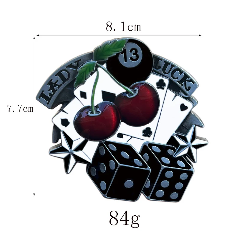 Cherry Color Lucky 13 belt buckle