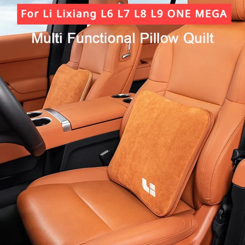 

For Ideal Li Lixiang L6 L7 L8 L9 ONE MEGA Car Air Condition Quilt Pillow with Dual-purpose Folding for Waist Backrest Pillow