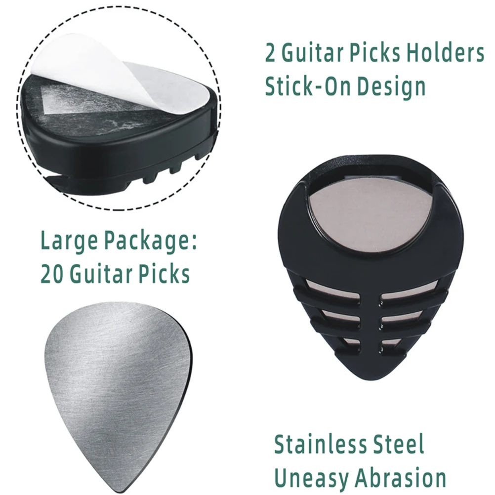 

Guitar Pick Stainless Steel Picks Plastic Case Cover Guitar Storage Accessories