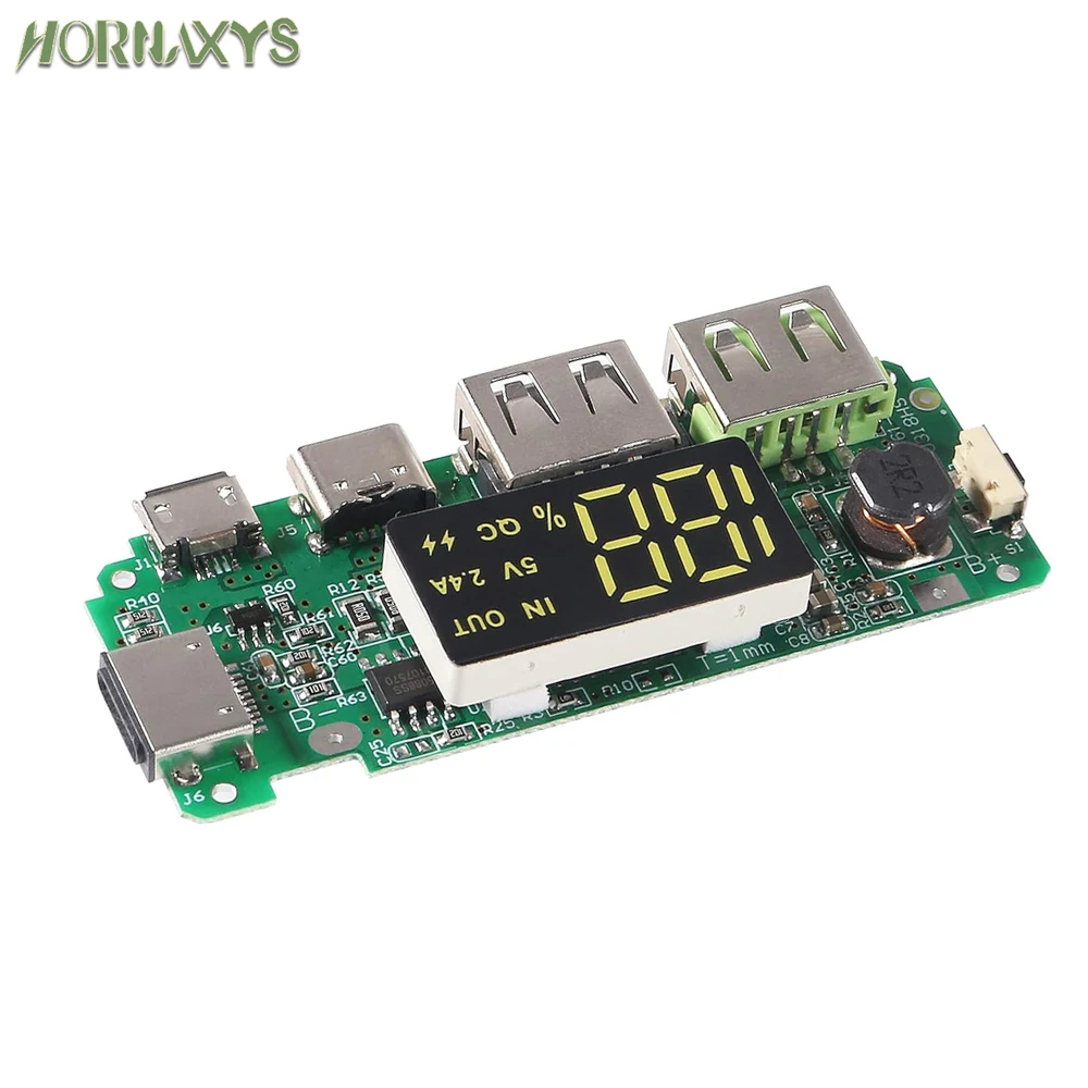 Cargador de batería de litio 18650, placa de circuito USB Dual de 5V, 2,4a, módulo de pantalla LCD Digital con sobrecarga, sobredescarga corta