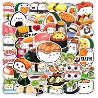 10/30/50PCS Cute Cartoon Sushi PVC Sticker Aesthetic Sticky Decoration Scrapbooking Korean Stationery School Supplies for Kids