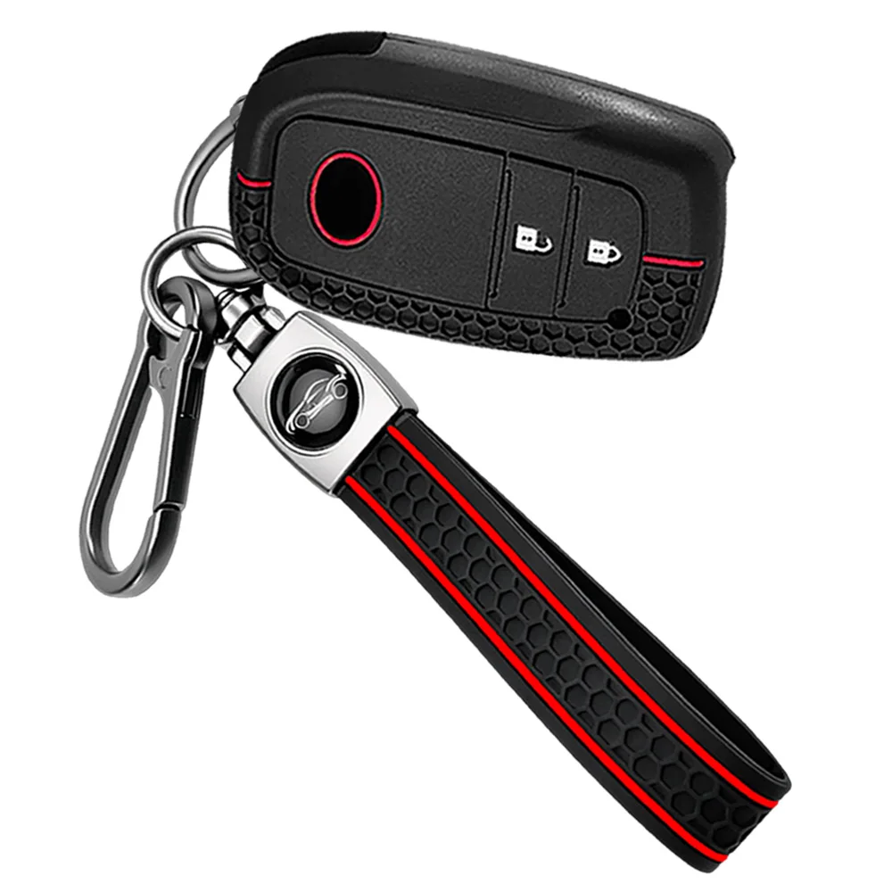 Key Fob Case With Lanyard For Toyota Yaris Vios Corolla Camry RAV4 Prius Aqua Vitz Ractis Belta Wish Yaris X C-HR Levin Durable