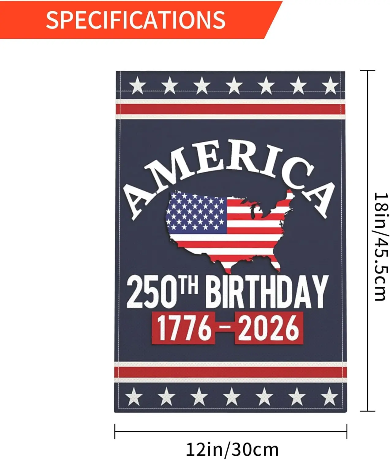 علم الرابع من يوليو 12x18 1776 2026 250 سنة أعلام حديقة باتريوت الأمريكية للخارج ساحة الخيش مزدوجة الجوانب Si JHH #3