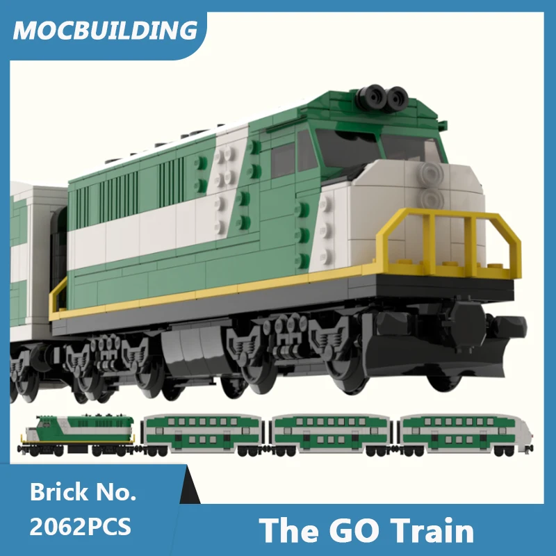 MOC Building Blocks The Train Model City Express Transit Vehicle DIY Assembled Bricks Creative Display Toys Xmas Gifts 2062PCS