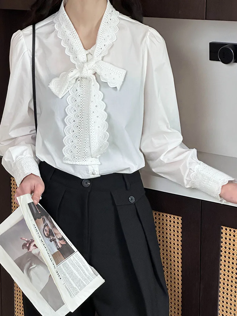 CGC moda coreana autunno donna camicie maniche lunghe eleganti camicette con scollo a V camicette casual femminili allentate top da donna abbigliamento