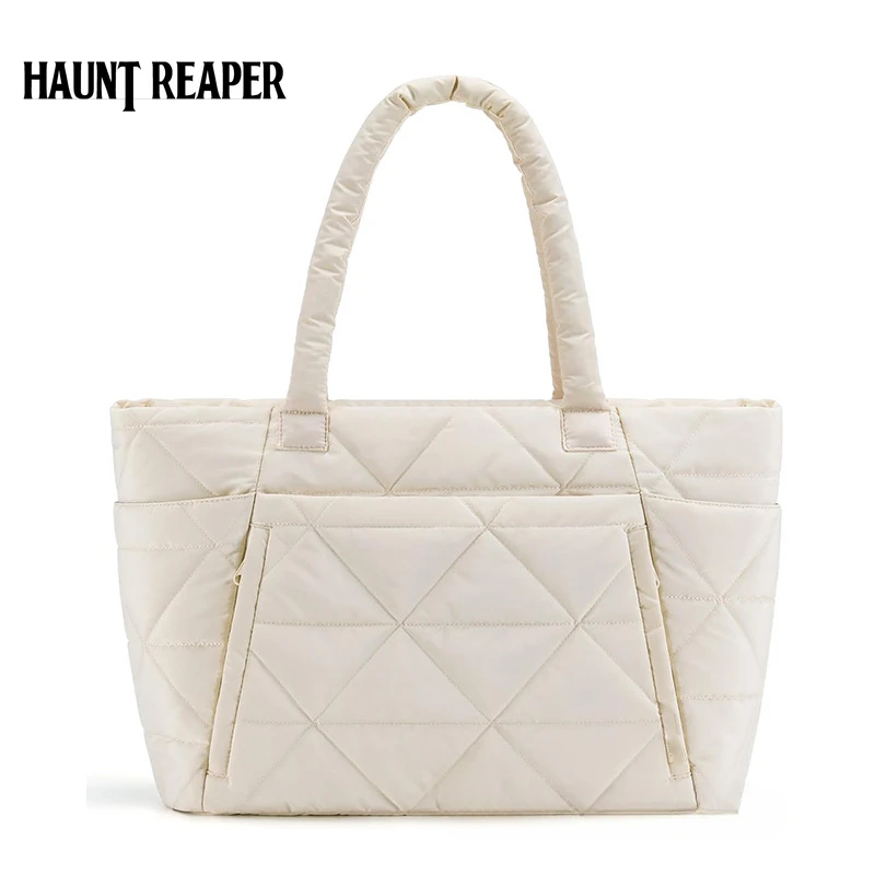 

2025 New Women's Handbag with Zipper Fluffy Handbag, Quilted Shoulder Bag with Compartment Tote Bag