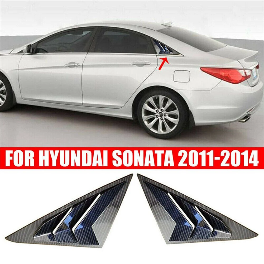 2PCS Rear Side Window Louvers Shutter ABS Air Vent Scoop Shades Cover Trim For Hyundai Sonata 2011-2014