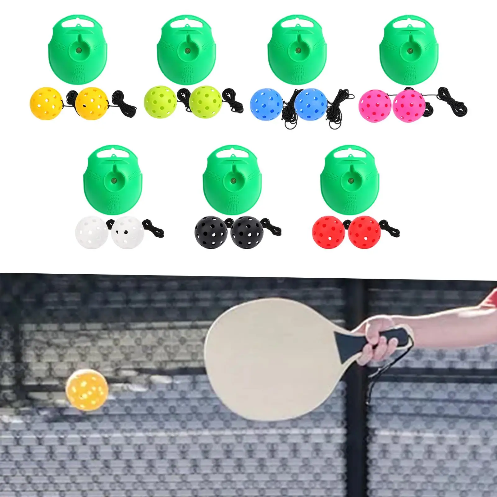 

Тренажер для пиклбола Инструмент для тренировки пиклбола с веревкой для пиклбола повышает навыки Самообучение Спортивное оборудование для пиклбола