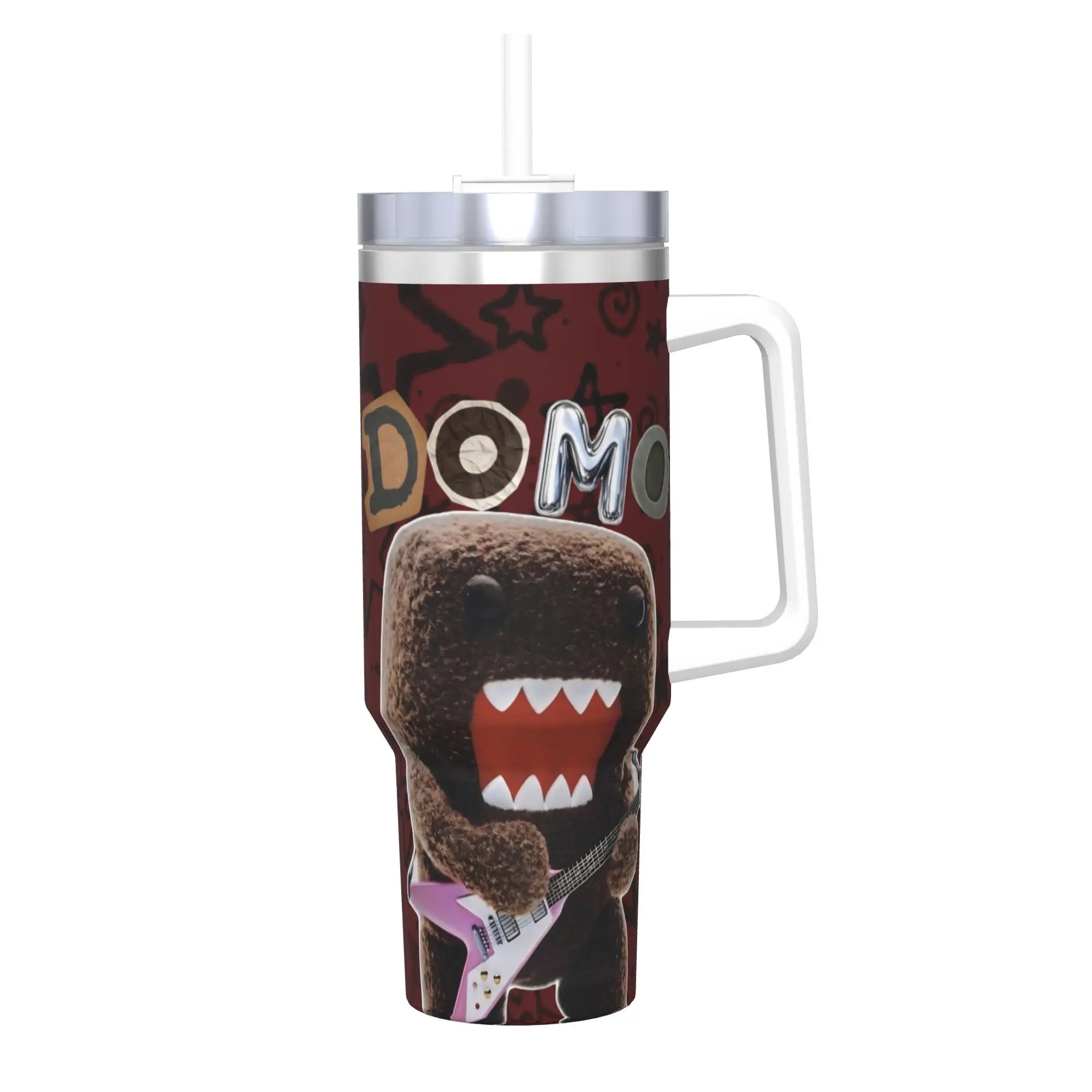 Domo Kun Tumbler With Straw  Stainless Steel Tumblers Mug Double Wall Vacuum Insulated for Cold Or Hot 40oz