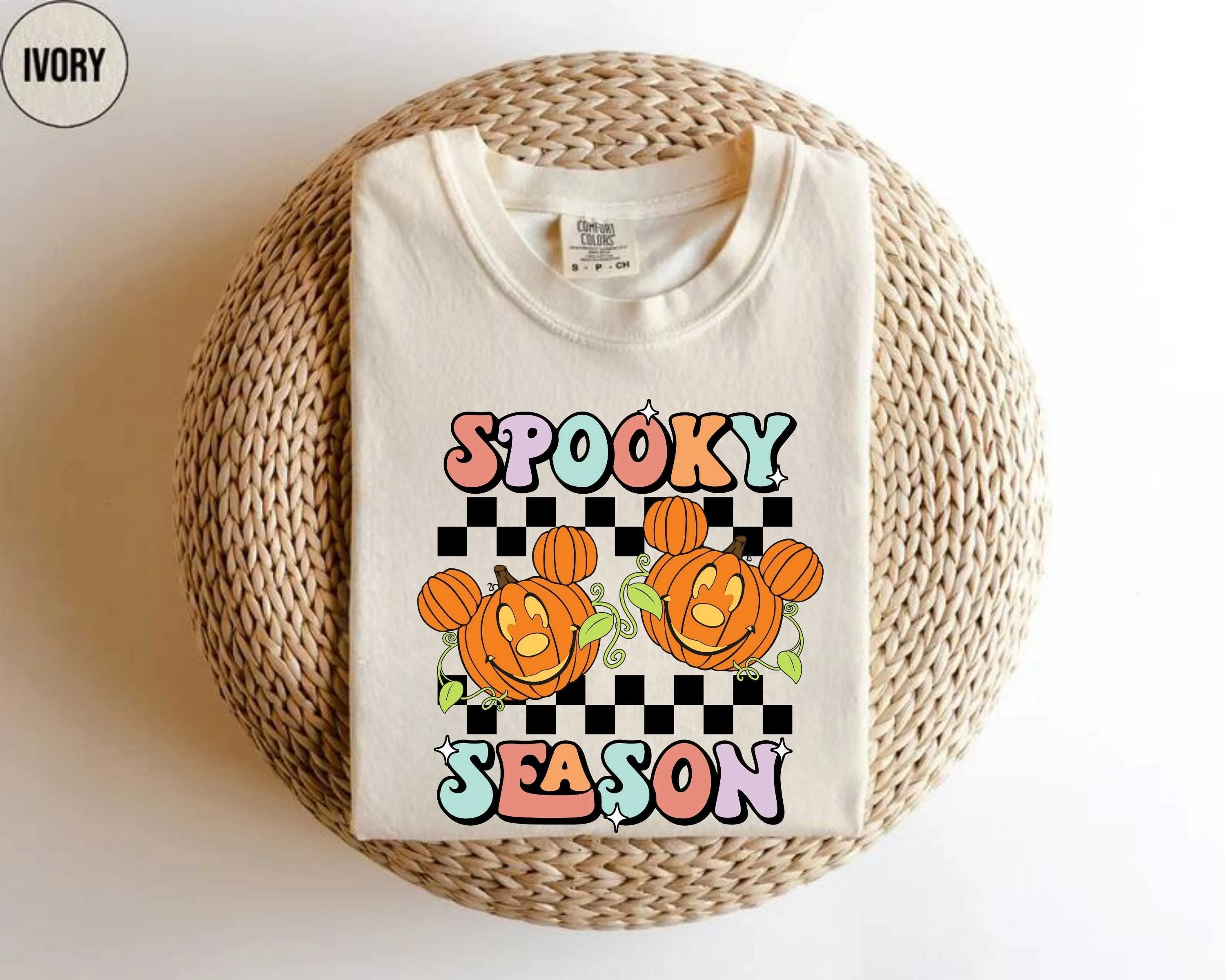 

Футболка Comfort Colors Spooky Season Хэллоуин Призрак Медведь Милый