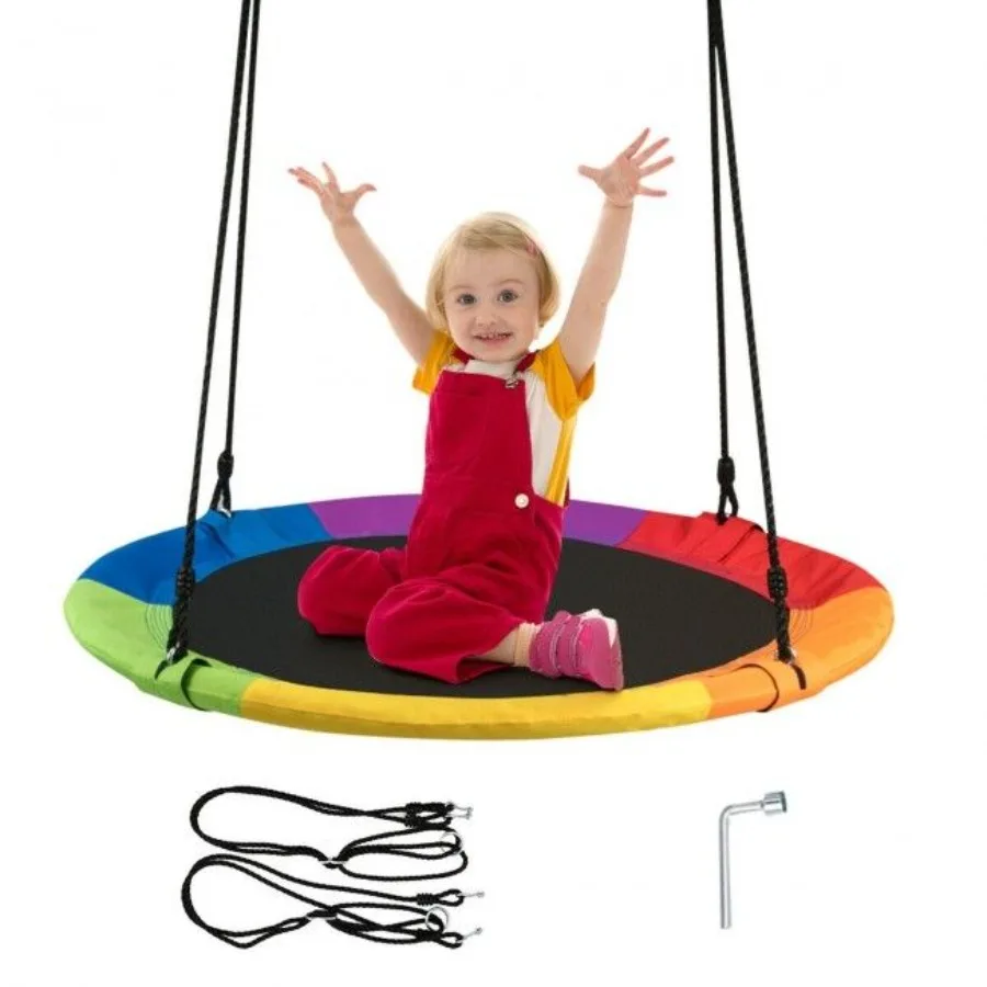 

40 Inch Flying Saucer Tree Swing Outdoor Play for