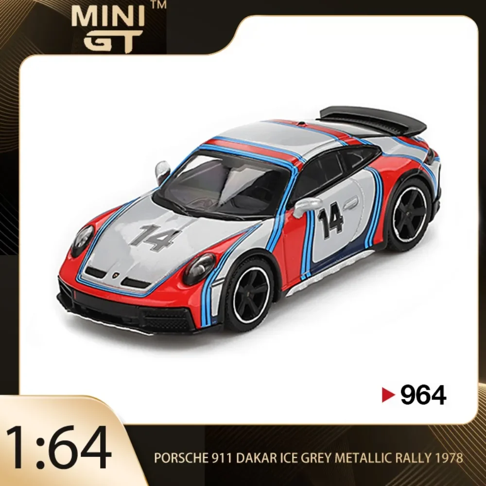 

MINIGT 1:64 Rally 1978 Porsche 911 Dakar Ice Grey Metallic Alloy Premium Diecast Vehicle Model Toys