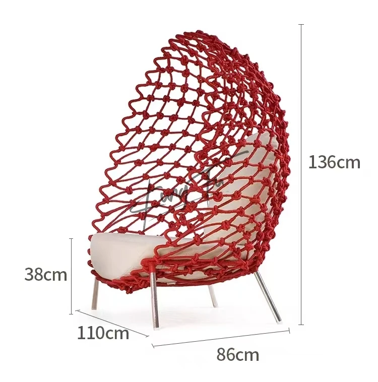High-quality Luxury Floor-standing Vertical Egg Rattan Chair Outdoor Garden Single Seat