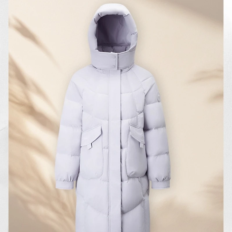 Chericom 롱 여성 겨울 다운 재킷 2025 후드 따뜻한 다운 코트 통근 포켓 루즈핏 재킷 여성 Y309119Y