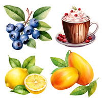 C1242# Fruit Self-Adhesive Wall Decal - Removable, Reusable PVC Sticker for Kitchen & Living Room Decor