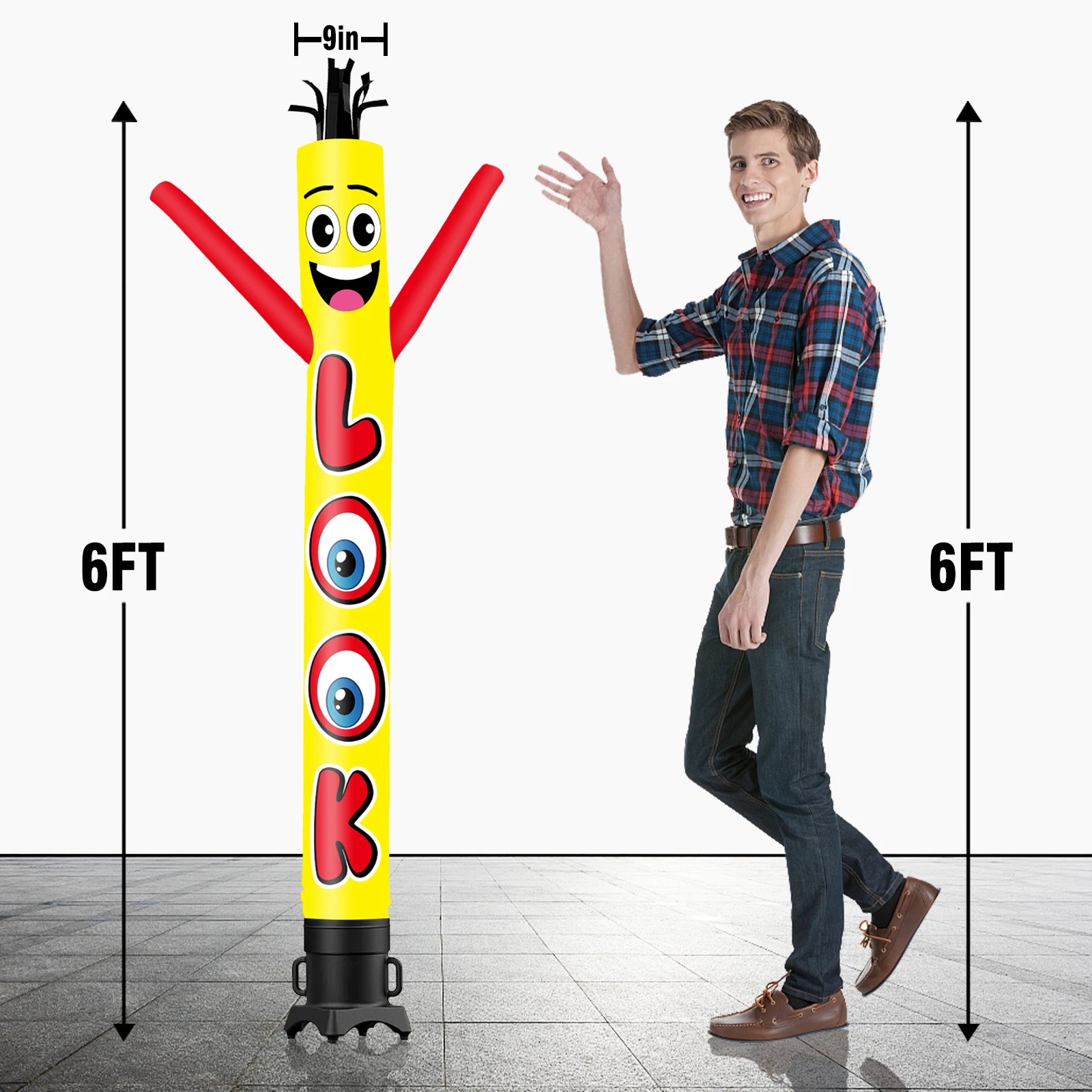 6/10/15/20FT Tall Inflatable Look Dancing Guy for Outdoor Decoration Advertising(Blower Not Included)