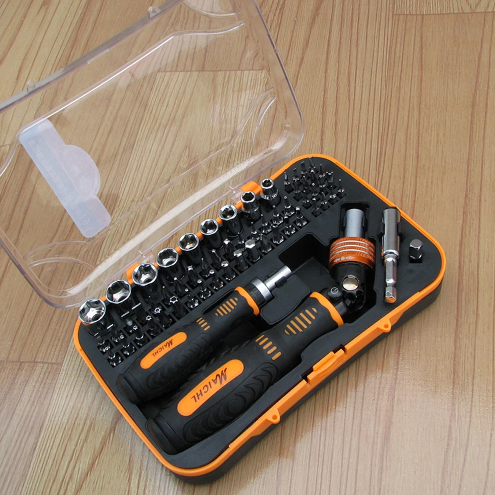 Home Multi-function Ratchet Wrench Screwdriver Set 61-Pc Sleeve Precision Screwdriver Repair Tool Combination