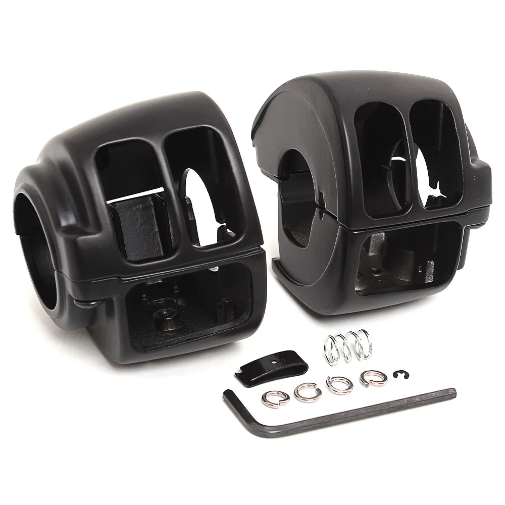 Motorcycle Control Switch Black Caps Button Cover Kit For Harley Touring Glide Road King Sportster Softail Dyna VRSC Accessories