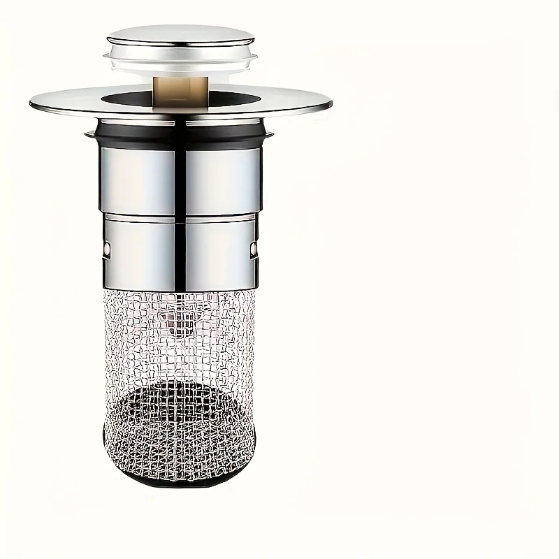 Press Bounce Basin Pop-up Drain Filter Bathroom Shower Sink Filter Plug Wash Basin Hair Sink Strainer Kitchen Bathtub Stopper