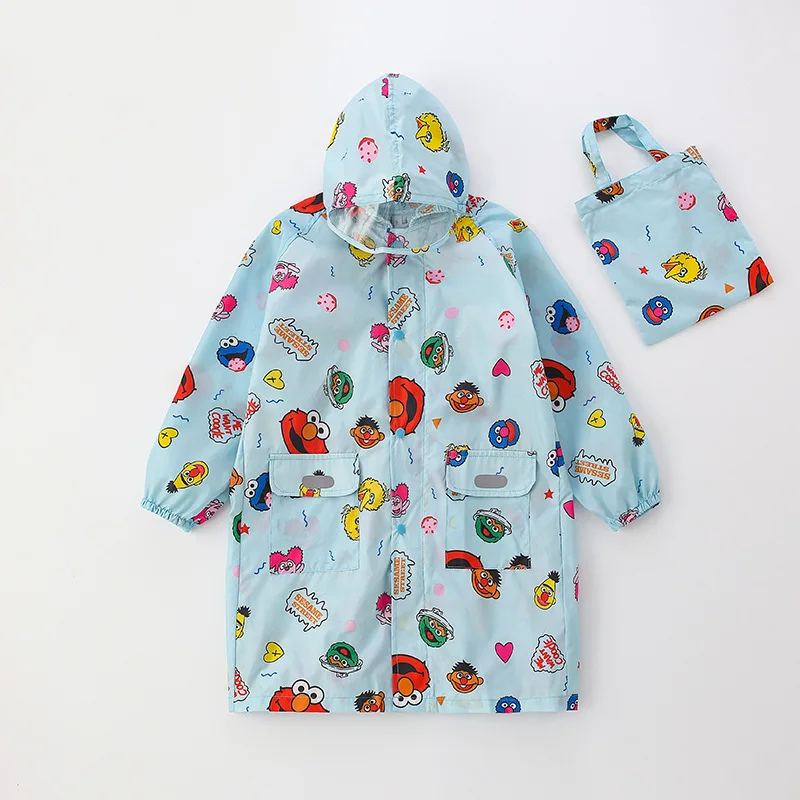 Cute Children Raincoat with School Bag, Long Style Raincoat, Kindergarten BabyPrimary School Poncho, Thin and Quick Dry Raincoat