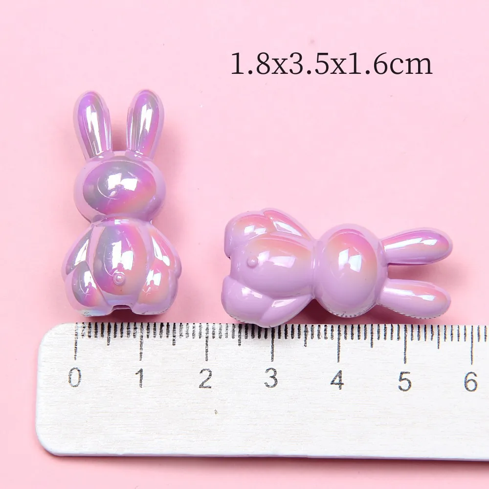 10Pcs 2023 New High -quality Plating UV Luminous Bunny Bead DIY Loose DIY Accessories Mobile Phone Chain Bracelet Wholesale