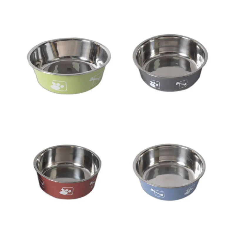 Stainless Steel Cat Silicone Non Slip Durable Large Capacity Double Layer Thickened Dog Food Bowl Pet Feeding Utensils