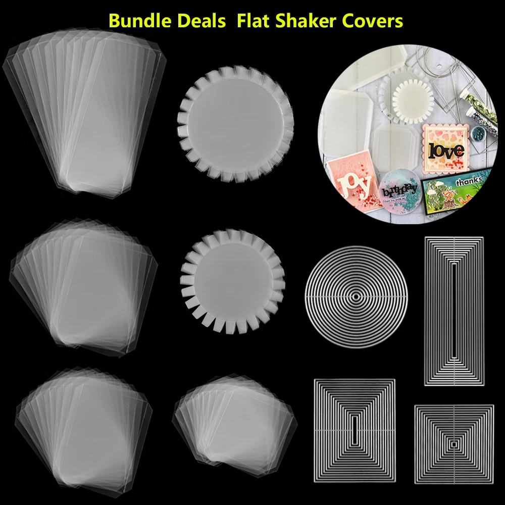 

Bundle Deals Clear Flat Shaker Covers Set For DIY Shaker Cards 3" 3.5" 4.25" 4"x5.25" 3"x8"Plastic Shaker Creator Acetate Sheets