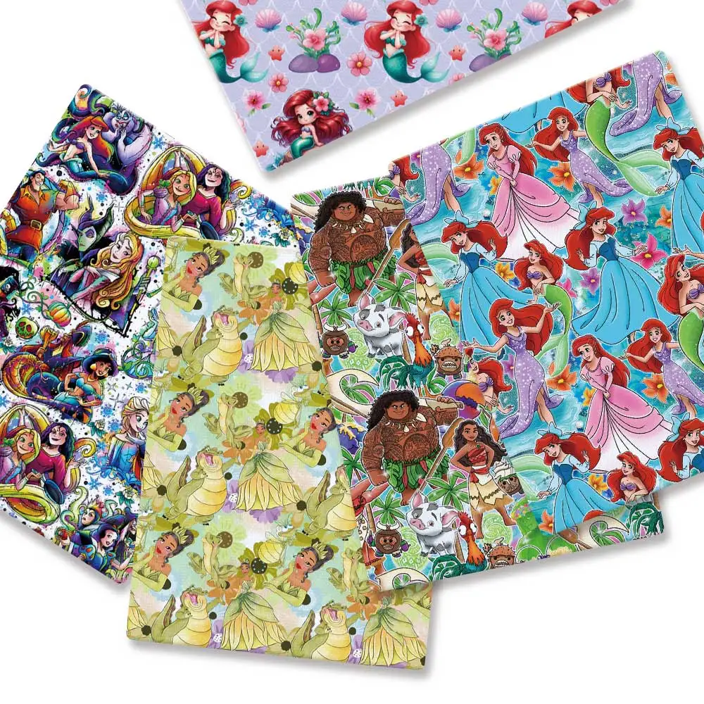 Tela estampada de 140 cm con diseño de Mickey Mouse de Disney, para manualidades, costura, patchwork, vestidos de bebé, ropa infantil, 49985