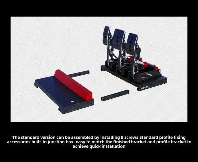 Hydraulic Brake Pedal Set Full Metal Vibration Racing Simulator Pedals for PC Gaming