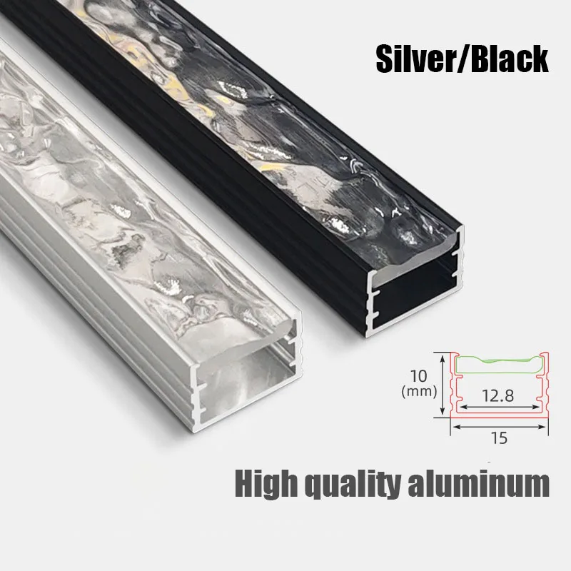 0.5/1M Led 알루미늄 프로파일 3D 물 리플 라이트 스트립 바 채널 디퓨저 거실 침실 통로 선형 장식 조명