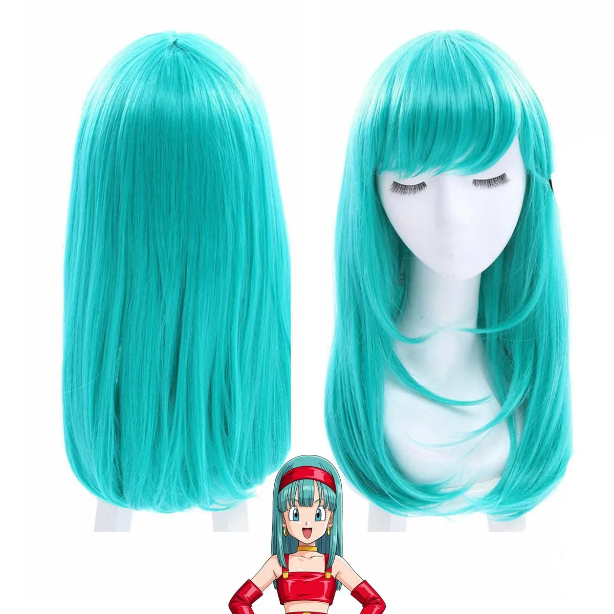 

Женский парик для косплея Бульмы, длинный прямой парик королевского синего цвета