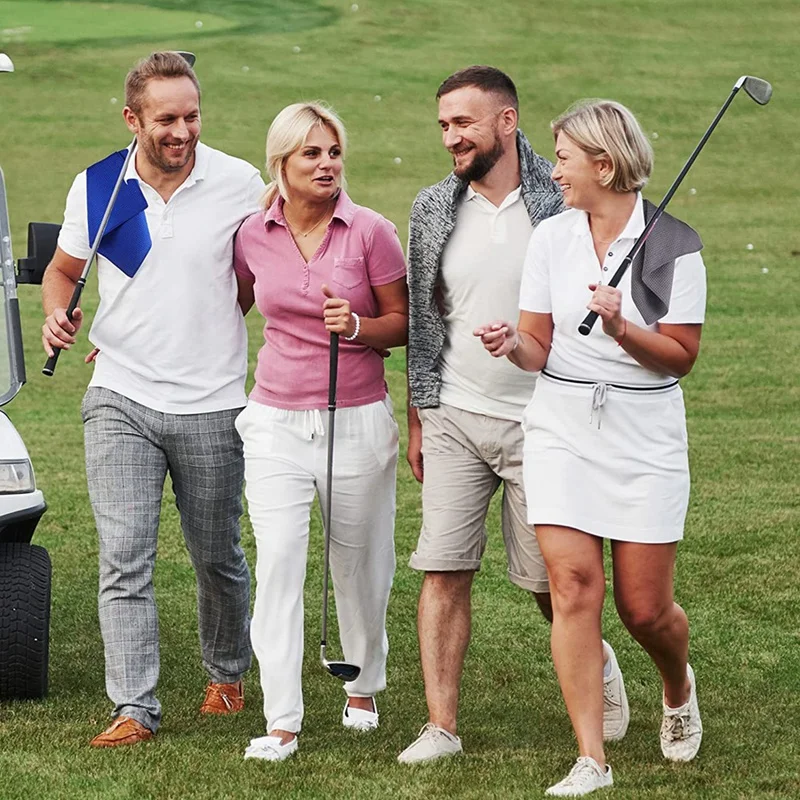 4 szt. Tkanina z mikrofibry wieża golfowa torba do golfa ręcznik z klipsem wzór akcesoria do golfa dla mężczyzn kobiety piłka golfowa