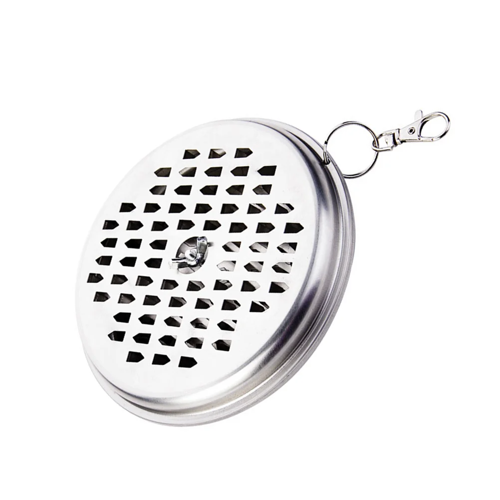 حامل حديد معلق على رف البخور مع غطاء حامل معدني محمول للتخييم والسفر الداخلي والخارجي