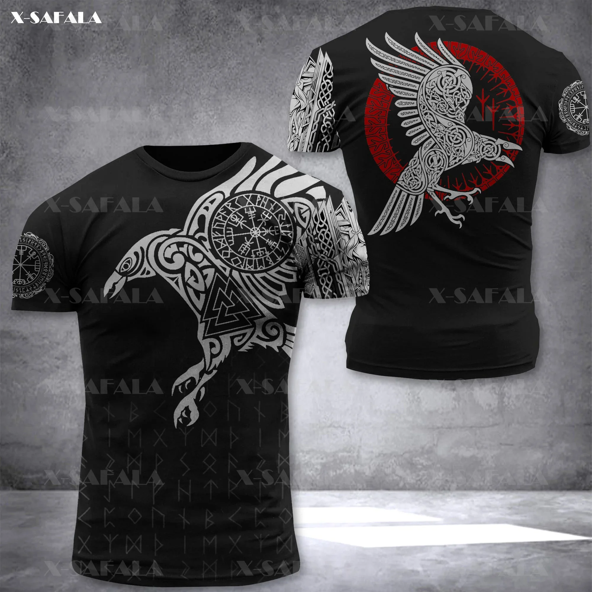 VIKING Raven Odin 3D Printed High Quality T-shirt Summer Round Neck Men Female Casual Fashion Short Sleeve TeeTop-5