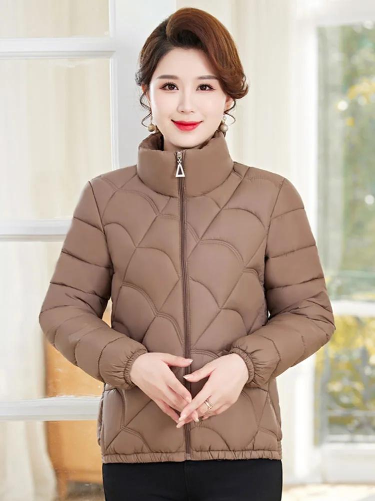Picture 3: Fashionable Slim Fit down Cotton Jacket Short Style Women's Winter Coat Mom's Little Cotton Quilt Large Size Mid-aged And Eld...