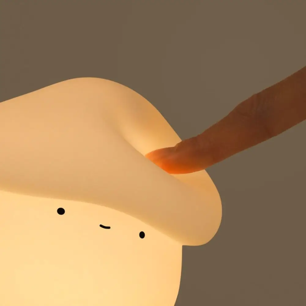 Room Decor Silicone Mushroom Night Lamp Dimmable USB Charging Sleeping Night Lamp Soft Creative LED Bedside Lamp Desktop