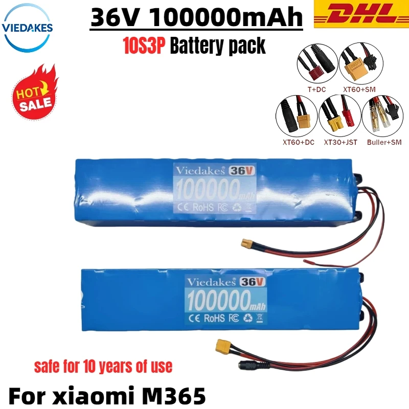 

10S3P 36V 100000mAh 36v Electric Scooter batteries Pack 18650 Lithium for Xiaomi M365 Electric Scooter 36v Battery Scooter